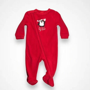 4/$20 Joe Fresh  Red Fleece Christmas Footie